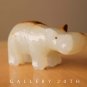 CUTE & RARE! MID CENTURY ONYX HIPPO SCULPTURE! 60'S 1950S DECOR VTG HIPPOPOTOMUS