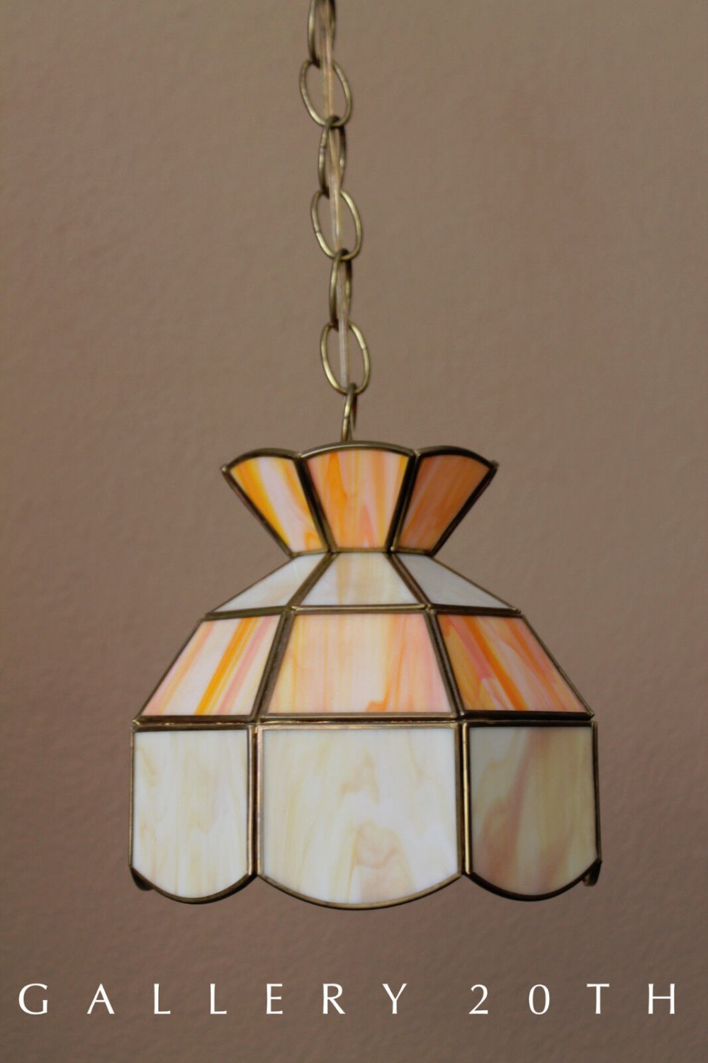 TOO COOL! SMALL MID CENTURY MODERN ORANGE HANGING SWAG LAMP! 70'S 60'S VTG RETRO