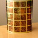 RARE & COOL! MID CENTURY TIN WASTEBASKET! VTG BIN FAUX BURLWOOD 1960S 1970s GOLD RARE & COOL! MID CENTURY TIN WASTEBASKET! VTG BIN FAUX BURLWOOD 1960S 1970s GOLD