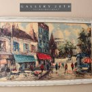 RARE! PARIS CITYSCAPE VTG PRINT! WALL ART 50'S MONTMARTRE OIL MID CENTURY MODERN