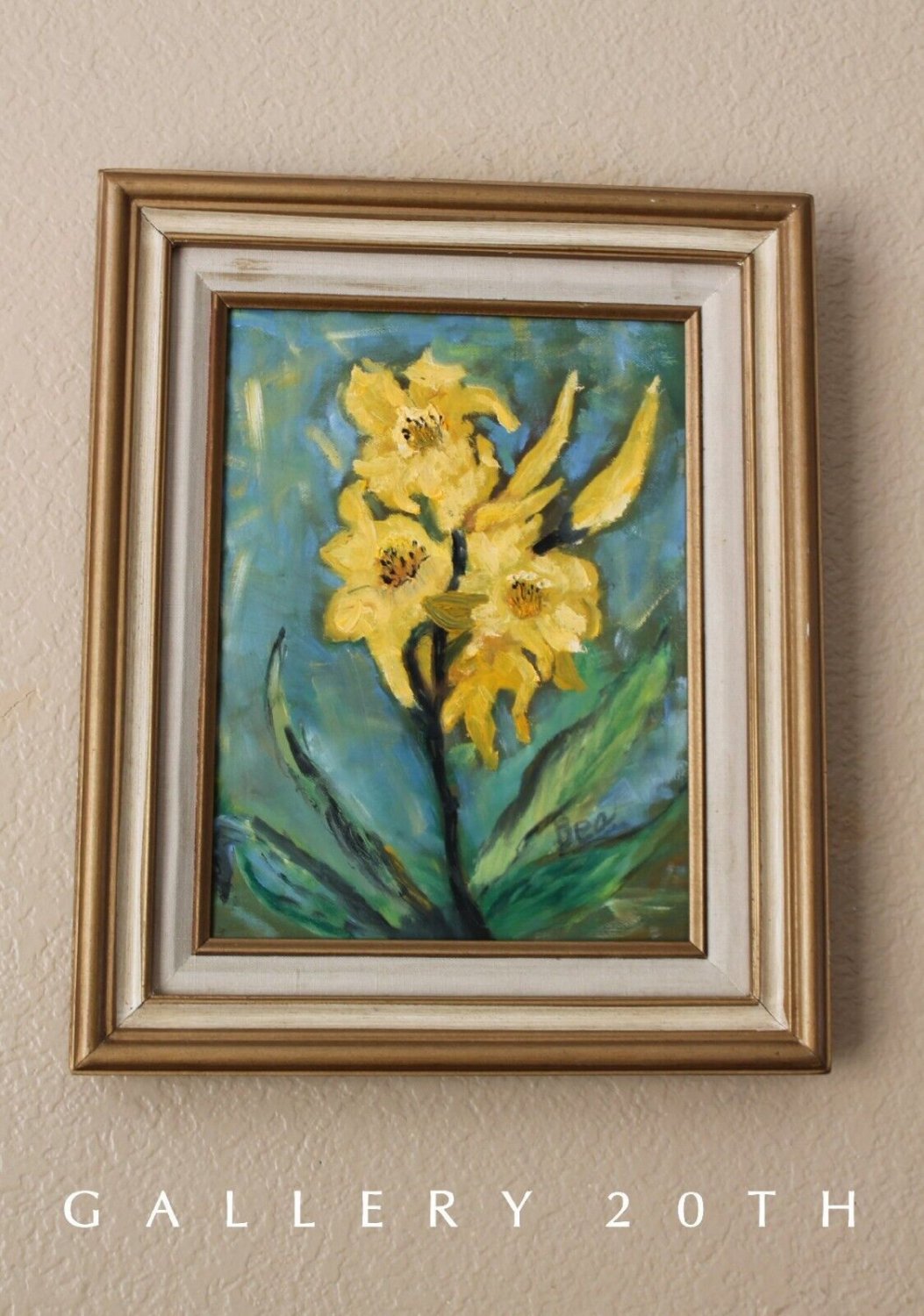 MID CENTURY MODERN FLOWERS EXPRESSIONIST ART! ORIG. PAINTING VTG 60'S
