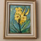 MID CENTURY MODERN FLOWERS EXPRESSIONIST ART! ORIG. PAINTING VTG 60'S