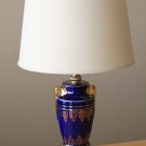 GORGEOUS!  LOUIS XIV EMPIRE SEVRES STYLE ROYAL PORCELAIN LAMP! COBALT BLUE 1940