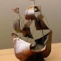 HOLLYWOOD REGENCY MID CENTURY COPPER SHIP SCULPTURE! 60S GALLEON VTG RETRO DECOR
