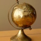 COOL! SMALL DESK BRASS GLOBE! WORLD VTG MAP ATOMIC NY PENTHOUSE RETRO 1940s 50s