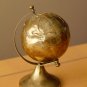COOL! SMALL DESK BRASS GLOBE! WORLD VTG MAP ATOMIC NY PENTHOUSE RETRO 1940s 50s