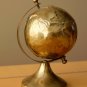 COOL! SMALL DESK BRASS GLOBE! WORLD VTG MAP ATOMIC NY PENTHOUSE RETRO 1940s 50s