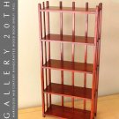GORGEOUS! MID CENTURY MODERN CHERRY STAINED HANDCRAFTED WOOD BOOK SHELF! 1950S