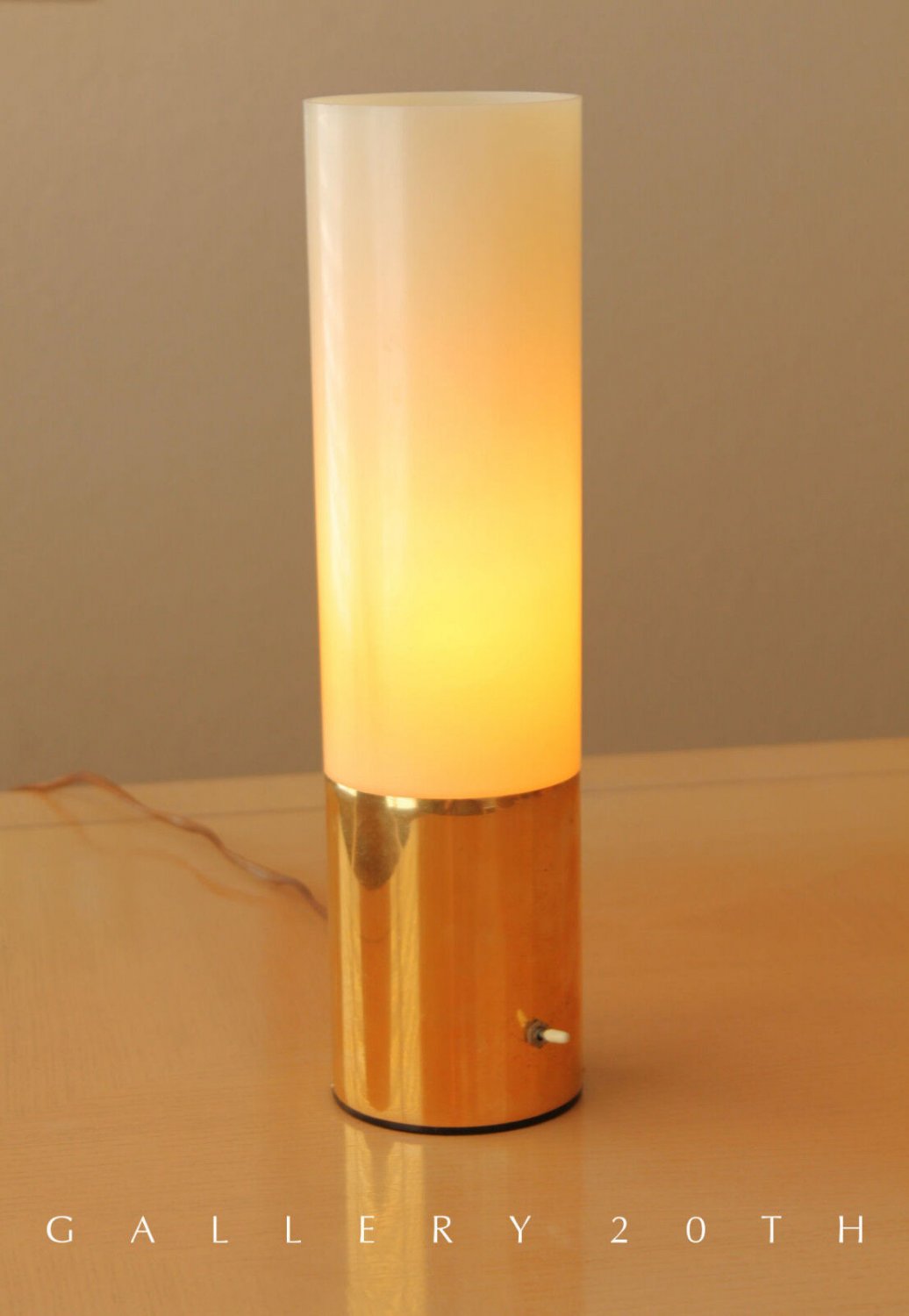 RARE! MID CENTURY MODERN ATOMIC CYLINDER LAMP! SPUTNIK PANTON 60S VTG BRASS DESK