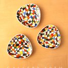 FAB! MID CENTURY MODERN ABSTRACT PAINTED EUROPEAN DISHES! VTG ORIG ART 50'S 60'S
