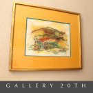 BEAUTIFUL MID CENTURY WATERCOLOR PAINTING! SEASIDE VILLAGE VTG 1969 ART WALL