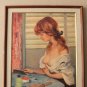 RARE! MID CENTURY MODERN MARCEL DYF PRINT! GIRL BOUDOIR WALL ART 1950'S FRENCH