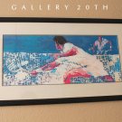 WOW! RARE LEROY NEIMAN TENNIS ORIG LITHOGRAPH! 1970s ABSTRACT PAINTING ART BLUE