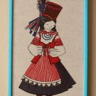 RARE ADORABLE FINLAND BATIK! YOUNG GIRL NATIVE COSTUME! MID CENTURY 50s TEXTILE RARE ADORABLE FINLAND BATIK! YOUNG GIRL NATIVE COSTUME! MID CENTURY 50s TEXTILE