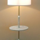 CLEAN! ATOMIC MID CENTURY TABLE FLOOR LAMP! WHITE POLE LIGHTOLIER VTG MODERN 50S