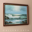 MARSHALL! MID CENTURY SEASCAPE! ORIGINAL OIL PAINTING! VTG ART DESIGNER DECOR!