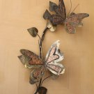 MID CENTURY MODERN BRUTALIST BUTTERFLIES METAL WALL ART! VTG 60S ATOMIC DECOR!