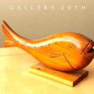 RARE MID CENTURY MODERN JAPAN KOI FISH SCULPTURE! VTG TEAK WOOD ART DECOR! 50'S