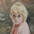 WOW! MID CENTURY HELEN CASWELL EXPRESSIONIST ORIG. OIL PAINTING IMPASTO VTG GIRL