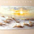 WHITEMAN! 1960'S SEASCAPE BEACH GULLS ORIGINAL OIL PAINTING! VTG ART DECOR 50'S