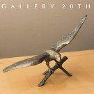 MID CENTURY BRASS EAGLE SCULPTURE!  VTG STATUE USA BIRD 1960S MODERN METAL ART