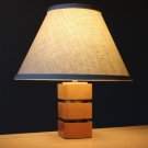 MID CENTURY MODERN WOOD & BRASS LAMP! 40S ROBSJOHN GIBBINGS LIGHT 50S VTG ATOMIC