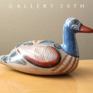 QUACK! LARGE MID CENTURY PAINTED POTTERY DUCK SCULPTURE! 50S MEXICO ORIG ART VTG