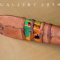 COOL! VTG MID CENTURY LEATHER TIKI HANDMADE DECORATIVE UKELELE! GUITAR ART 50'S