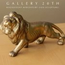 ROAR! MID CENTURY GOLD LION SCULPTURE! PLASTER 1950 STATUE KING MANE JUNGLE! LEO