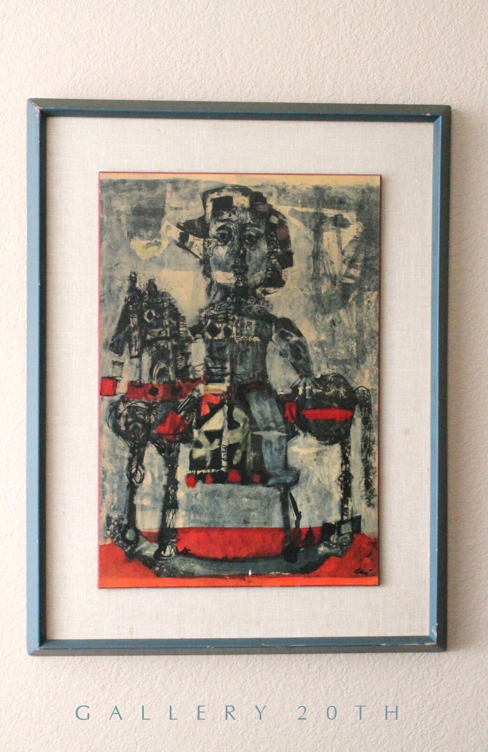 EPIC! MID CENTURY ANTONI CLAVE LITHOGRAPH! 50S ABSTRACT ART VTG PICASSO PAINTING