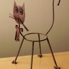 WOW! MID CENTURY MODERN BRUTALIST CAT SCULPTURE PLANTER! KIMBALL BULLET 50'S 60S