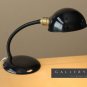 MINTY! BLACK ENAMEL MID CENTURY MODERN GOOSENECK DESK LAMP! 1950s TASK LIGHTING