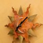SUN & MOON BRUTALIST WALL CLOCK! MID CENTURY MODERN ART BRASS COPPER VTG CUSTOM