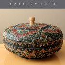 GORGEOUS! HANDCRAFTED POLYCHROMED WICKER MEXICAN BASKET! BOWL CATCHALL MANDALA
