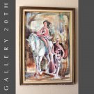 AWESOME! ORIG. 1961 CALDERON CIRCUS PAINTING! HORSE ART ABSTRACT VTG MID CENTURY