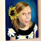 CHARMING! HUGE ORIG. POP ART PORTRAIT PAINTING! "THE RAMBUNCTIOUS GIRL" 1970'S