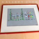 RARE! MID CENTURY MODERN CONGO WARRIORS PAINTING! VTG ART HAGENAUER ORIG BARSONY