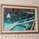 GORGEOUS! WEGNER MID CENTURY MODERN HARBOR SEASCAPE OIL PAINTING! EXPRESSIONIST