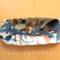 POP! LARGE MID CENTURY ABSTRACT POTTERY TRAY! VTG ART 50S 60S CATCHALL ORIG BLUE