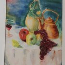 SWEET! MID CENTURY ORIGINAL WATERCOLOR STILL LIFE PAINTING! 1960S VINTAGE ART!