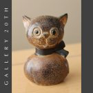 CHARM! MID CENTURY MODERN POTTERY CAT! JAPAN MADE KITTY SALTSHAKER INTERIOR 50'S