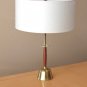 MID CENTURY MODERN DANISH WALNUT BRASS DESK LAMP! 1950S LIGHT VTG ATOMIC DECOR