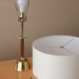 MID CENTURY MODERN DANISH WALNUT BRASS DESK LAMP! 1950S LIGHT VTG ATOMIC DECOR