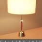 MID CENTURY MODERN DANISH WALNUT BRASS DESK LAMP! 1950S LIGHT VTG ATOMIC DECOR