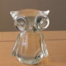 CUTE! MID CENTURY MODERN GLASS OWL SCULPTURE! 60S 50S DECOR ACCENT JAPAN VTG