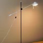 RARE & SLEEK! MODERNIST HALOGEN SWING ARM FLOOR LAMP! VTG ARTICULATING WHITE