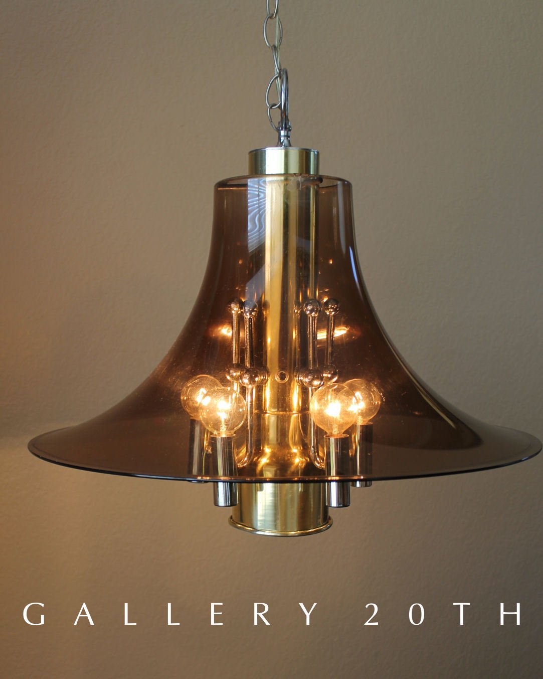 MID CENTURY MODERN ATOMIC CHANDELIER! LAMP BRASS CHROME PANTON SPACE AGE 60S VTG