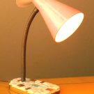 FAB! MID CENTURY MODERN PINK ATOMIC GOOGIE MOSAIC LAMP! 1950S FIBERGLASS SHADE