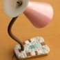 FAB! MID CENTURY MODERN PINK ATOMIC GOOGIE MOSAIC LAMP! 1950S FIBERGLASS SHADE