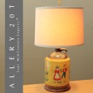 MID CENTURY DANISH JUG TABLE LAMP! VTG 50'S MODERN HANDPAINTED DENMARK JUG RETRO